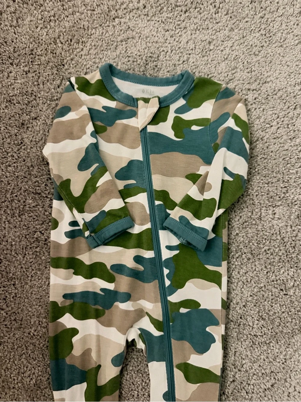 Kyte Baby Camo Zip-Front Kids One-Piece - Green Multi